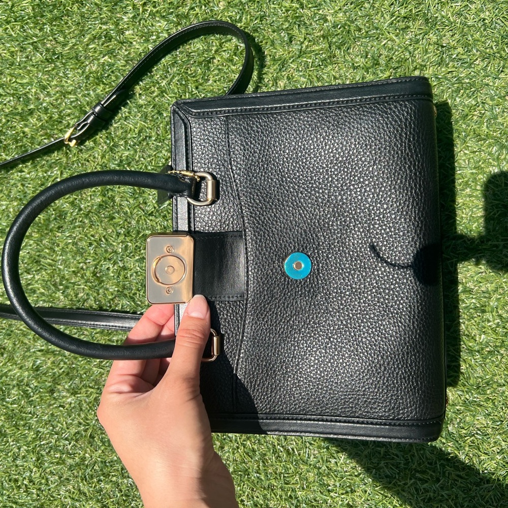 Coach Black Satchel with Gold Hardware - Picture 3 of 8